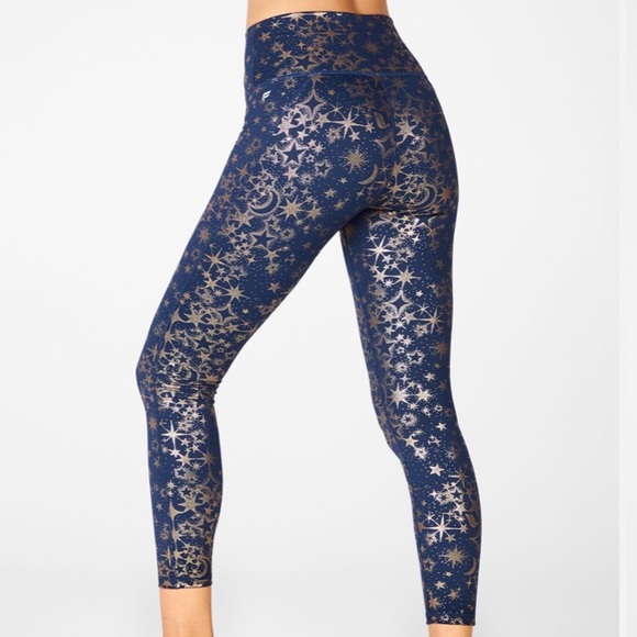 Fabletics Pants - NWT Fabletics High-Waisted Powerhold 7/8 in Abyss Stardust Foil